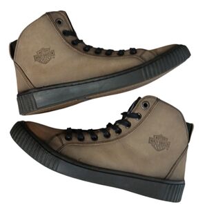 Harley Davidson Barren Sneaker Green Leather Lace Up Shoes Women's size 6